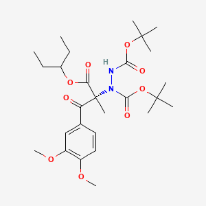 pentan-3-yl (2R)-3-(3,4-dimethoxyphenyl)-2-methyl-2-[(2-methylpropan-2-yl)oxycarbonyl-[(2-methylpropan-2-yl)oxycarbonylamino]amino]-3-oxopropanoate