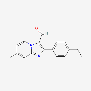 molecular formula C17H16N2O B1344516 2-(4-Ethylphenyl)-7-methylimidazo[1,2-a]pyridine-3-carbaldehyde CAS No. 899360-89-5