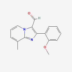 molecular formula C16H14N2O2 B1344517 2-(2-甲氧基苯基)-8-甲基咪唑并[1,2-a]吡啶-3-甲醛 CAS No. 898380-11-5
