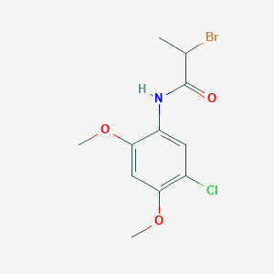 molecular formula C11H13BrClNO3 B1344553 2-溴-N-(5-氯-2,4-二甲氧基苯基)丙酰胺 CAS No. 1119452-45-7