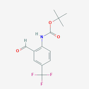 molecular formula C13H14F3NO3 B1344565 叔丁基 4-(三氟甲基)-2-甲酰基苯基氨基甲酸酯 CAS No. 212696-38-3