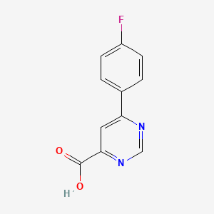 molecular formula C11H7FN2O2 B1344590 6-(4-氟苯基)嘧啶-4-羧酸 CAS No. 887407-77-4