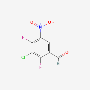 molecular formula C7H2ClF2NO3 B13445951 3-Chloro-2,4-difluoro-5-nitrobenzaldehyde 