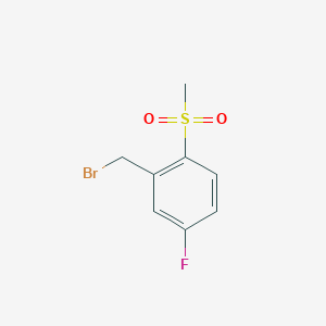 molecular formula C8H8BrFO2S B13446009 5-Fluoro-2-(methylsulphonyl)benzyl bromide 