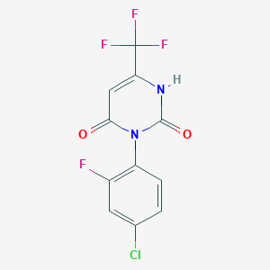 molecular formula C11H5ClF4N2O2 B13446097 3-(4-Chloro-2-fluorophenyl)-6-(trifluoromethyl)-2,4(1H,3H)-pyrimidinedione 