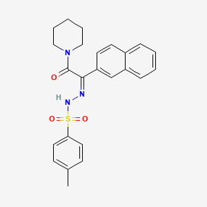 molecular formula C24H25N3O3S B13446312 (E)-4-Methyl-N'-(1-(naphthalen-2-yl)-2-oxo-2-(piperidin-1-yl)ethylidene)benzenesulfonohydrazide 