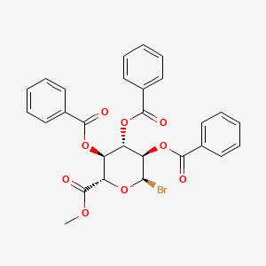 molecular formula C28H23BrO9 B13446425 Bromo-2,3,4-tri-O-benzoyl-a-D-glucuronic Acid Methyl 