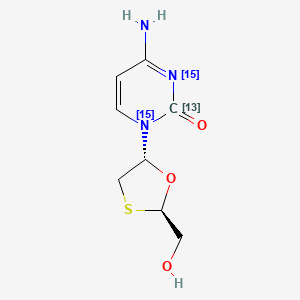 molecular formula C8H11N3O3S B13446426 4'-Epi Lamivudine-15N2,13C 