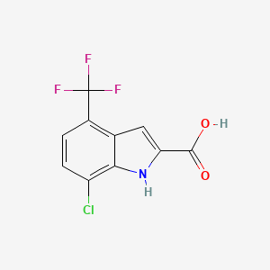 B1344648 7-Chloro-4-(trifluoromethyl)-1H-indole-2-carboxylic acid CAS No. 883523-01-1