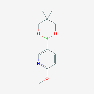 molecular formula C11H16BNO3 B1344663 5-(5,5-二甲基-1,3,2-二氧杂硼环-2-基)-2-甲氧基吡啶 CAS No. 1022094-44-5