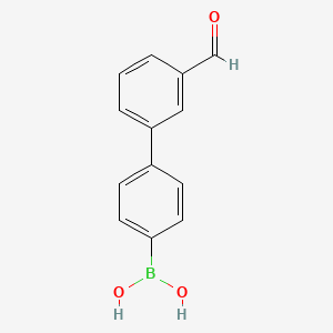 molecular formula C13H11BO3 B1344665 4-(3-Formylphenyl)phenylboronic acid CAS No. 1101866-02-7