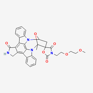 molecular formula C32H28N4O7 B13446658 3-[2-(2-Methoxyethoxy)ethyl]-15'-methylspiro[1,3-oxazolidine-5,16'-28-oxa-4,14,19-triazaoctacyclo[12.11.2.115,18.02,6.07,27.08,13.019,26.020,25]octacosa-1,6,8,10,12,20,22,24,26-nonaene]-2,3',4-trione 