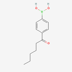 molecular formula C12H17BO3 B1344667 4-Hexanoylphenylboronic acid CAS No. 1106677-24-0