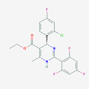 molecular formula C20H15ClF4N2O2 B13446682 ethyl (4R)-4-(2-chloro-4-fluorophenyl)-6-methyl-2-(2,4,6-trifluorophenyl)-1,4-dihydropyrimidine-5-carboxylate 