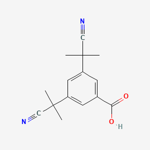 molecular formula C15H16N2O2 B13446705 3,5-Bis(2-cyanopropan-2-yl)benzoic acid 