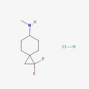 molecular formula C9H16ClF2N B13446753 1,1-difluoro-N-methylspiro[2.5]octan-6-aminehydrochloride 