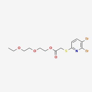 2-(2-Ethoxyethoxy)ethyl 2-[(5,6-dibromopyridin-2-yl)sulfanyl]acetate