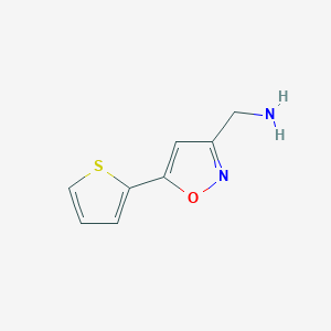 molecular formula C8H8N2OS B1344678 (5-Thien-2-ylisoxazol-3-yl)methylamine CAS No. 852180-45-1