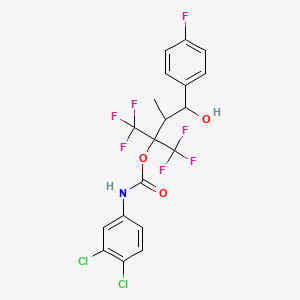 1,3-Butanediol, 1-(p-fluorophenyl)-2-methyl-4,4,4-trifluoro-3-(trifluoromethyl)-, 3,4-dichlorocarbanilate