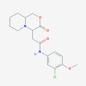 N-(3-chloro-4-methoxyphenyl)-2-(3-oxo-4,6,7,8,9,9a-hexahydro-1H-pyrido[2,1-c][1,4]oxazin-4-yl)acetamide