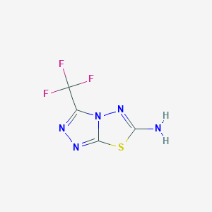 molecular formula C4H2F3N5S B1344681 3-(Trifluoromethyl)-[1,2,4]triazolo[3,4-b][1,3,4]thiadiazol-6-amine CAS No. 24848-34-8