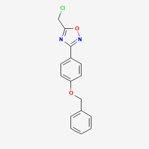 molecular formula C16H13ClN2O2 B1344682 3-[4-(Benzyloxy)phenyl]-5-(chloromethyl)-1,2,4-oxadiazole CAS No. 937650-48-1