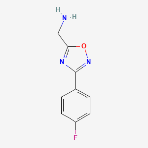 molecular formula C9H8FN3O B1344684 1-[3-(4-Fluorophenyl)-1,2,4-oxadiazol-5-yl]methanamine CAS No. 937665-70-8