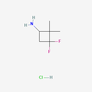 molecular formula C6H12ClF2N B13446843 3,3-Difluoro-2,2-dimethylcyclobutan-1-amine hydrochloride 