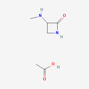 molecular formula C6H12N2O3 B13446896 3-(Methylamino)azetidin-2-one,aceticacid 