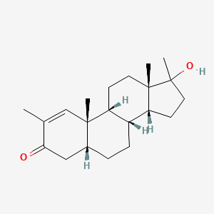 molecular formula C21H32O2 B13446918 (5R,8R,9R,10S,13S,14R)-17-hydroxy-2,10,13,17-tetramethyl-5,6,7,8,9,11,12,14,15,16-decahydro-4H-cyclopenta[a]phenanthren-3-one 