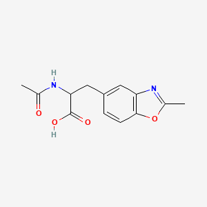 molecular formula C13H14N2O4 B1344692 2-乙酰氨基-3-(2-甲基-1,3-苯并噁唑-5-基)丙酸 CAS No. 1266389-82-5
