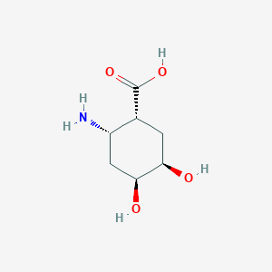 molecular formula C7H13NO4 B13446929 rel-(1R,2S,4S,5R)-2-Amino-4,5-dihydroxycyclohexane-1-carboxylic acid 