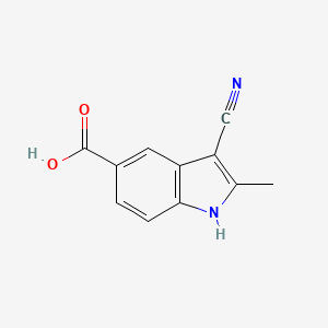 molecular formula C11H8N2O2 B13446966 3-cyano-2-methyl-1H-indole-5-carboxylic acid CAS No. 1360937-64-9