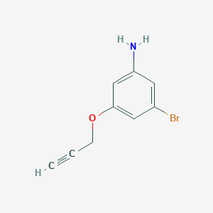 molecular formula C9H8BrNO B13446993 3-Bromo-5-(prop-2-yn-1-yloxy)aniline 