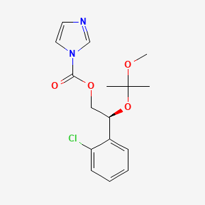 molecular formula C16H19ClN2O4 B13447041 (2S)-2-(2-Chlorophenyl)-2-(1-methoxy-1-methylethoxy)Ethyl Ester 1H-Imidazole-1-carboxylic Acid 