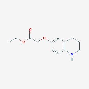 molecular formula C13H17NO3 B13447099 Ethyl 2-((1,2,3,4-tetrahydroquinolin-6-yl)oxy)acetate 