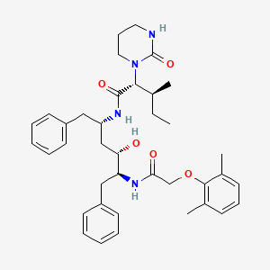 (2R,3S)-N-[(2S,4S,5S)-5-[[2-(2,6-dimethylphenoxy)acetyl]amino]-4-hydroxy-1,6-diphenylhexan-2-yl]-3-methyl-2-(2-oxo-1,3-diazinan-1-yl)pentanamide