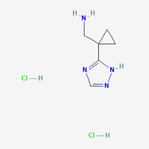 molecular formula C6H12Cl2N4 B13447156 1-[1-(1H-1,2,4-triazol-3-yl)cyclopropyl]methanamine dihydrochloride 