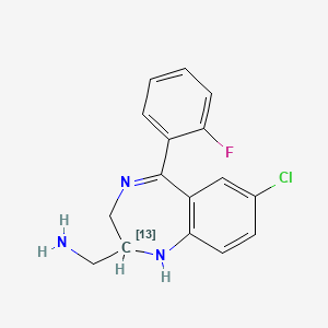 2-Aminomethyl-7-chloro-2,3-dihydro-5-(2-fluorophenyl)-1H-1,4-benzodiazepine-13C