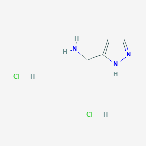 molecular formula C4H9Cl2N3 B1344718 (1H-吡唑-3-基)甲胺二盐酸盐 CAS No. 1037237-32-3