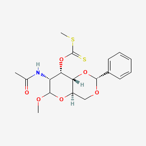 molecular formula C18H23NO6S2 B13447206 Methyl 2-(Acetylamino)-2-deoxy-4,6-O-(phenylmethylene)-alpha-D-glucopyranoside 3-(S-Methyl Carbonodithioate) 