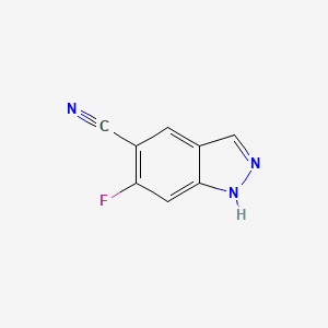 molecular formula C8H4FN3 B1344723 6-氟-1H-吲唑-5-腈 CAS No. 633327-11-4