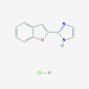 molecular formula C11H9ClN2O B134473 1H-Imidazole, 2-(2-benzofuranyl)-, monohydrochloride CAS No. 150985-44-7