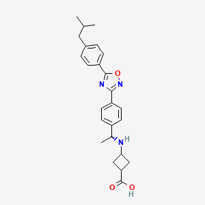 molecular formula C25H29N3O3 B13447306 cis-3-{[(1R)-1-{4-[5-(4-Isobutylphenyl)-1,2,4-oxadiazol-3-yl]phenyl}ethyl]amino}cyclobutanecarboxylic acid 