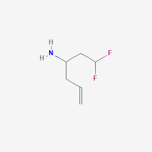 molecular formula C6H11F2N B13447309 1,1-Difluorohex-5-en-3-amine 