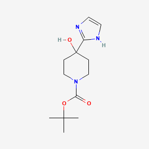 molecular formula C13H21N3O3 B1344733 tert-butyl 4-hydroxy-4-(1H-imidazol-2-yl)piperidine-1-carboxylate CAS No. 158654-95-6