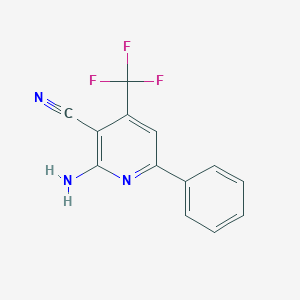 molecular formula C13H8F3N3 B13447342 2-Amino-6-phenyl-4-(trifluoromethyl)pyridine-3-carbonitrile CAS No. 114085-00-6