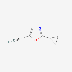 molecular formula C8H7NO B13447392 2-Cyclopropyl-5-ethynyl-1,3-oxazole 