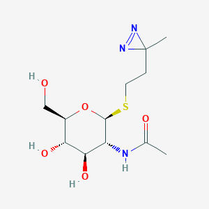 molecular formula C12H21N3O5S B134474 3-Azi-1-((2-acetamido-2-deoxy-1-glucopyranosyl)thio)butane CAS No. 141411-41-8