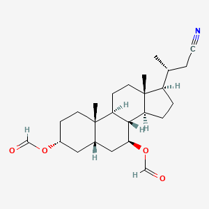 molecular formula C25H37NO4 B13447443 (3alpha,5beta,7beta)-3,7-Bis(Formyloxy)-24-norcholane-23-nitrile 